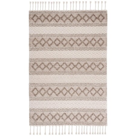 Safavieh 3 x 5 ft. Rectangle Natura Area Rug Ivory & Brown NAT337A-3